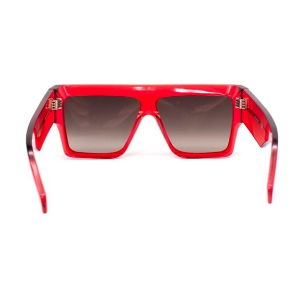 CELINE Burgundy Square Shield Sunglasses - Picture 16 of 16